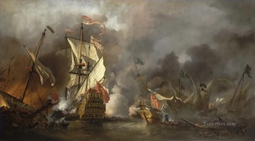 海戦 Painting - 船の海戦